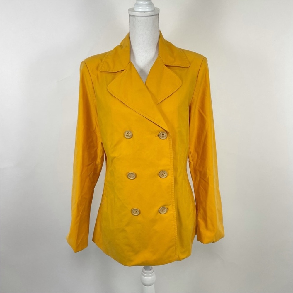 J. McLaughlin Coat Double Breasted Yellow Medium